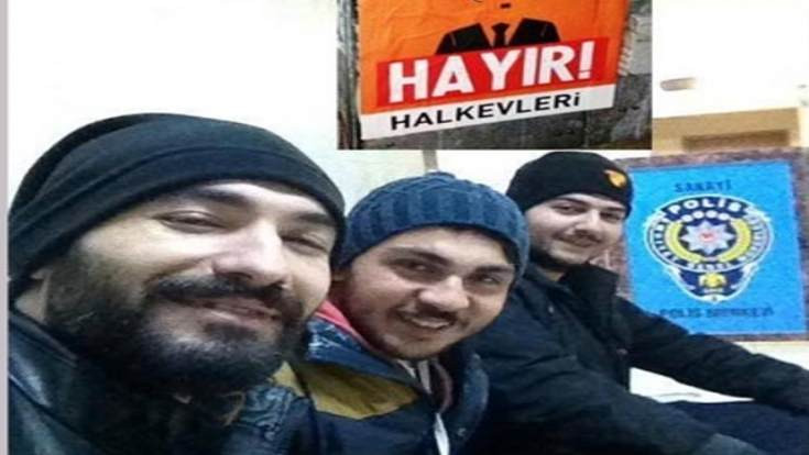 'Hayır' afişi yapan 3 kişi gözaltına alındı