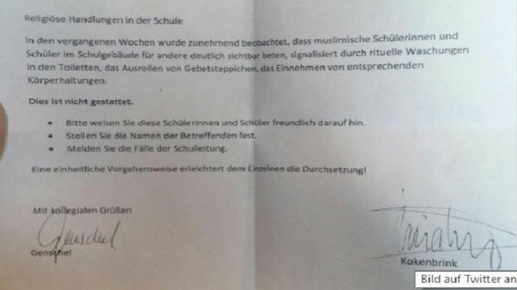 Alman okullarında namaz yasağı