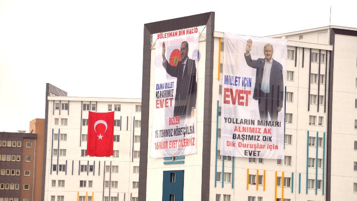 Erdoğan için Türkçe-Kürtçe pankart