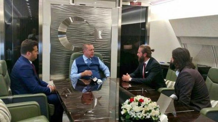 'Diriliş Ertuğrul' ekibi Erdoğan'la uçtu