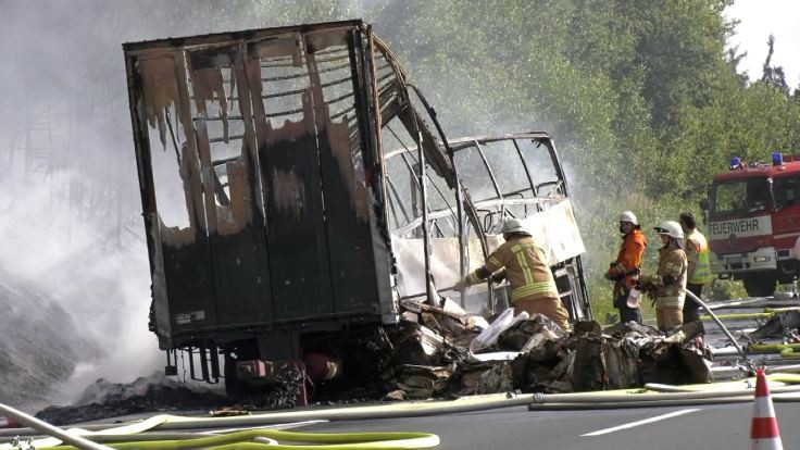 Almanya'da otobüs kazası