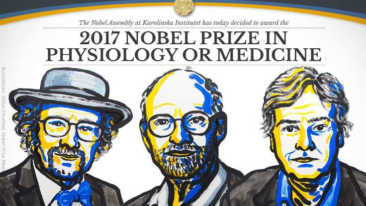 2017 Nobel Tıp Ödülü, ABD'li üç bilim insanına