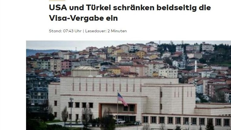 Türkiye - ABD vize krizi dünya basınında  