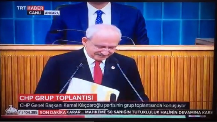 TRT Kılıçdaroğlu'nu yarıda kesti
