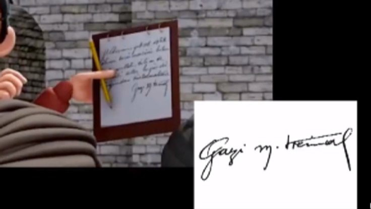Çizgi filmde Atatürk imzası için 'Kötü Adam' mesajı