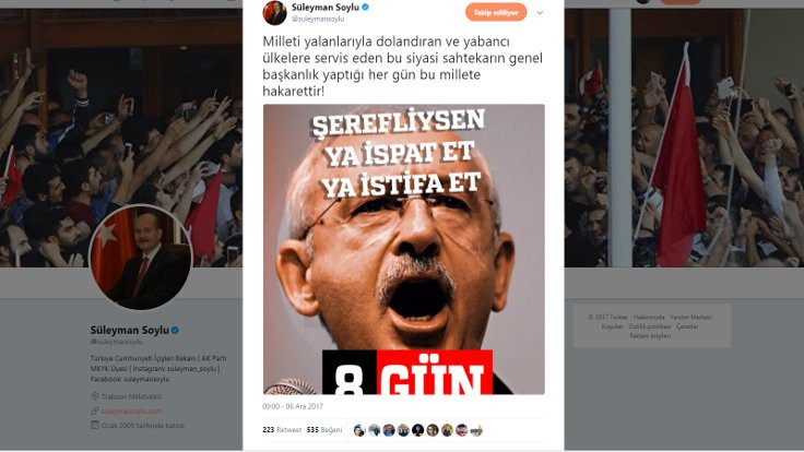 Soylu'dan Kılıçdaroğlu'nu hedef alan paylaşım