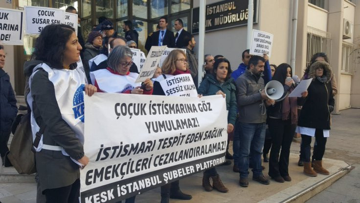 İstanbul İl Sağlık Müdürlüğü'nde protesto: Çocuk istismarı haberleri duymak istemiyoruz