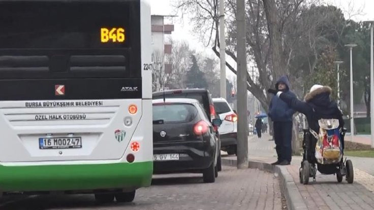 Bursa'da belediye otobüsü engelli yolcuyu almadı