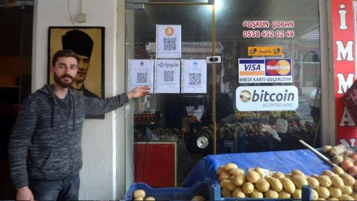 Manav Bitcoin'le satışa başladı