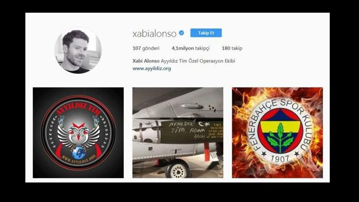 Xabi Alonso'nun hacklenen hesabından Afrin paylaşımı