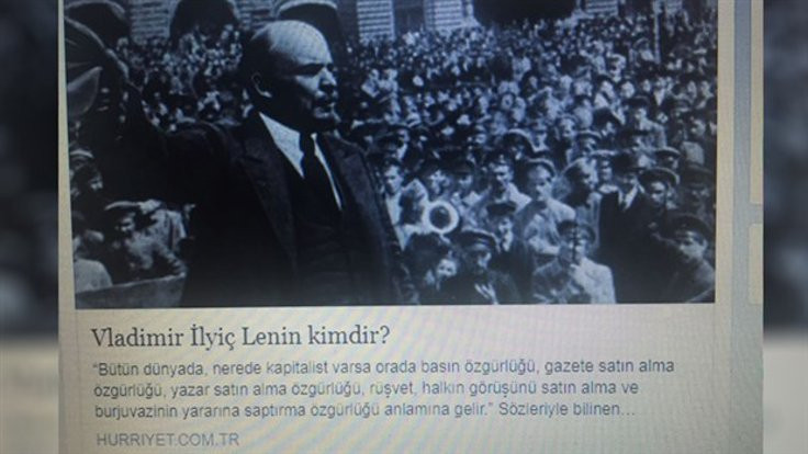 Hürriyet Lenin alıntısını değiştirdi