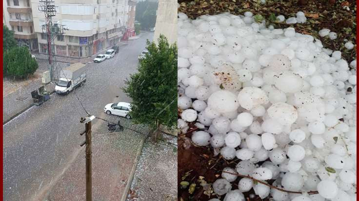 Antalya'da dolu fırtınası, ceviz büyüklüğünde yağdı
