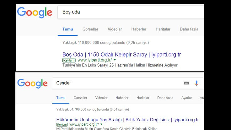 İYİ Parti'den Google reklamı: AKP yazınca 'Artık daha İYİ'si var' çıkıyor
