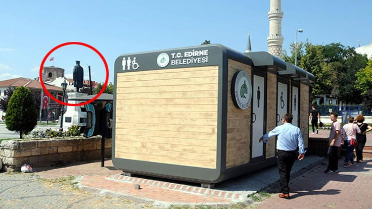 Edirne'de tartışma yaratan 'tuvalet' kaldırıldı