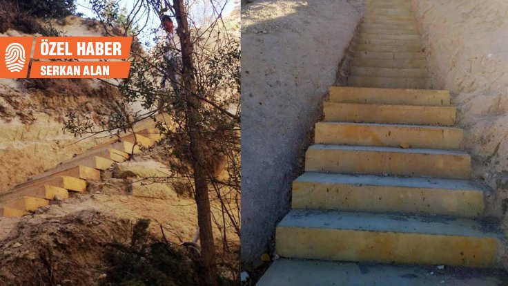 Peri Bacaları'na beton merdiven!