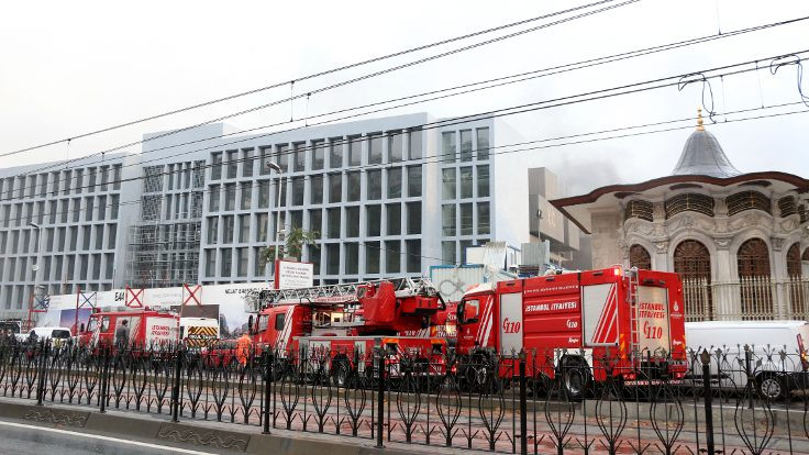 İstanbul'da müze inşaatında yangın çıktı