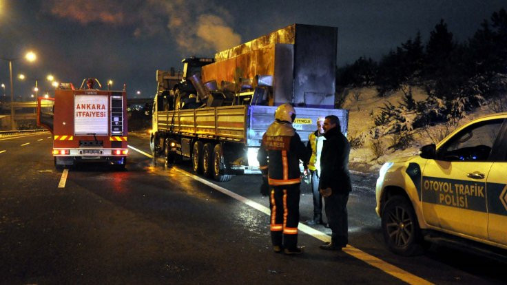 Ankara'da TIR yangını