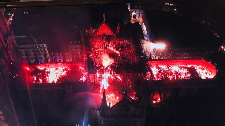 Notre Dame yangınının kuşbakışı görüntüsü