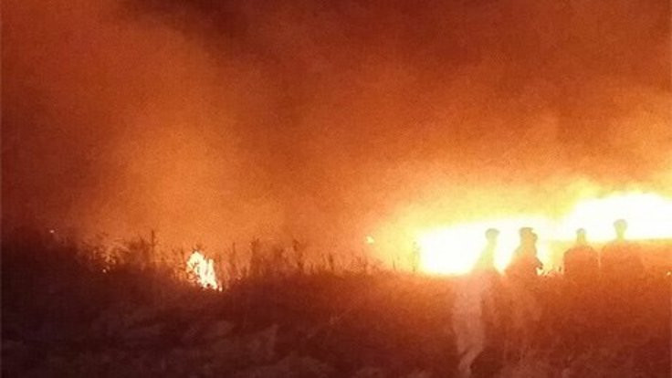 Kerkük'te yangın: IŞİD arazileri ateşe verdi