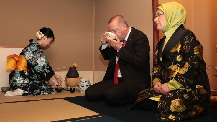 Erdoğan Japonya'da çay seremonisine katıldı