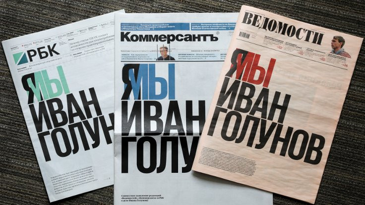 Moskova'da belediye yolsuzluklarını haber yapan gazeteci ile dayanışma: Üç gazete aynı manşetle çıktı