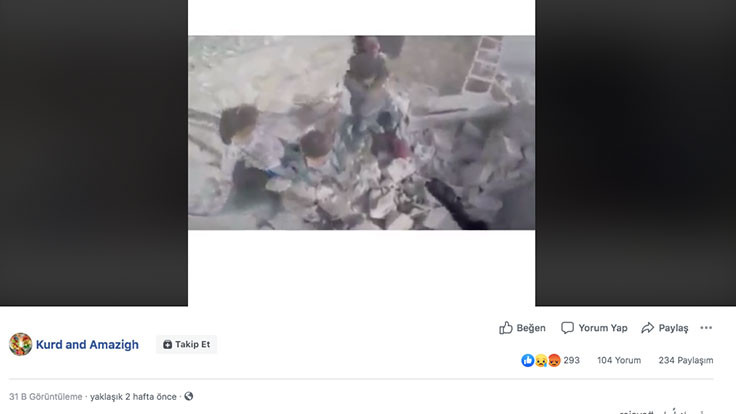 Sosyal medyada yayınlanan enkaz Rojava'dan değil