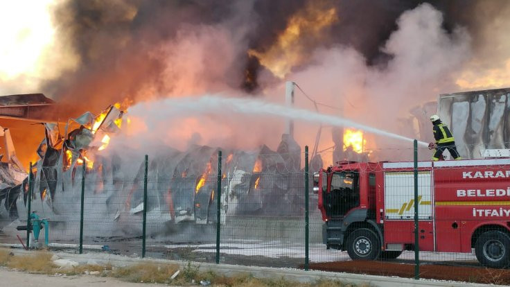 Konya'da fabrika yangını