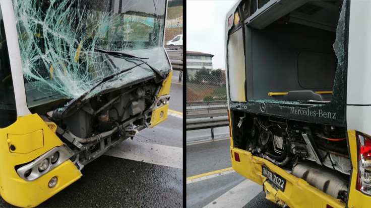 İki metrobüs çarpıştı: 10 yaralı