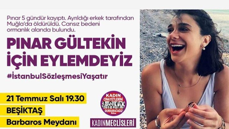 Kadınlar Pınar Gültekin için eylemde