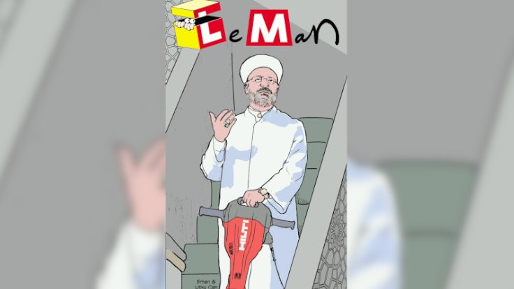Leman dergisi Ali Erbaş'ı hiltiyle çizdi