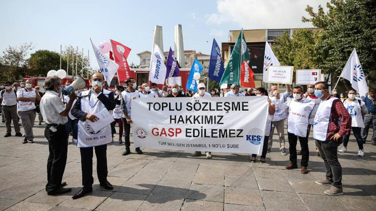 Bakırköy'de toplu sözleşme protestosu