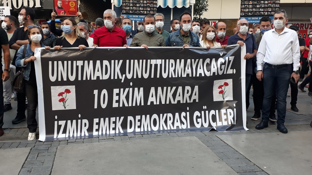 İzmir'de 10 Ekim anması: Asıl failler yargılanmadan dosya kapanmayacak