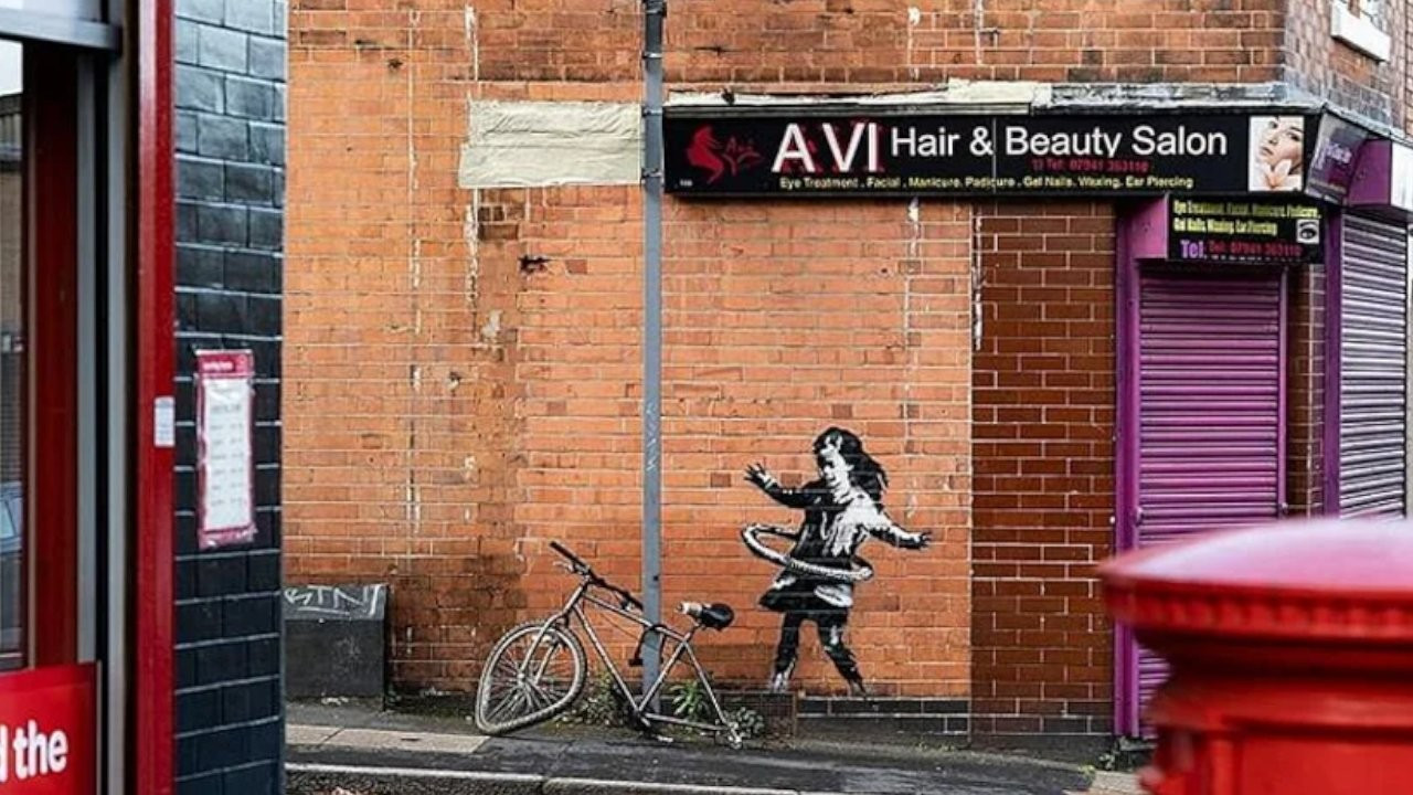 Grafiti sanatçısı Banksy'den İngiltere'nin Nottingham şehrinde yeni grafiti