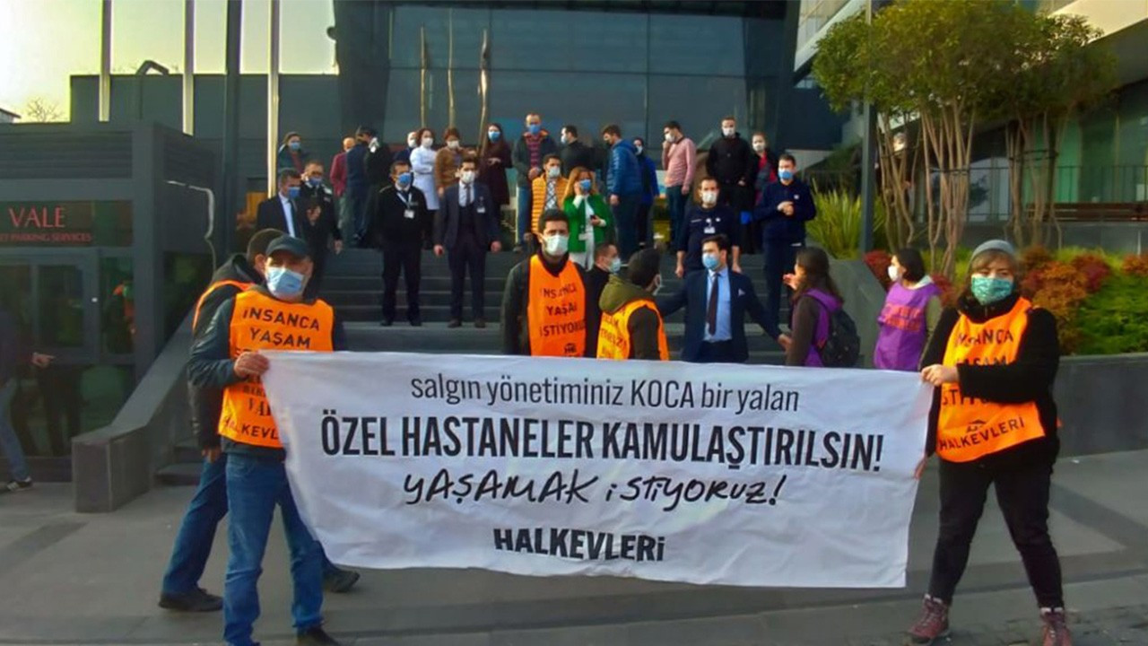 Halkevleri'nden Medipol Hastanesi önünde protesto