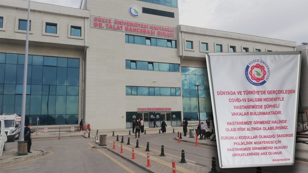 Düzce'de hastane salgın nedeniyle 'gelmeyin' ilanı astı