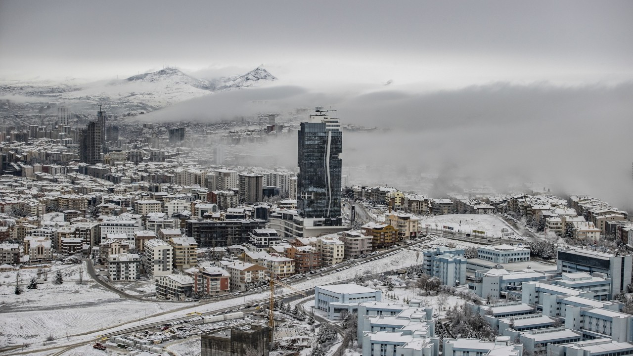 Ankara'dan kar yağışı manzaraları