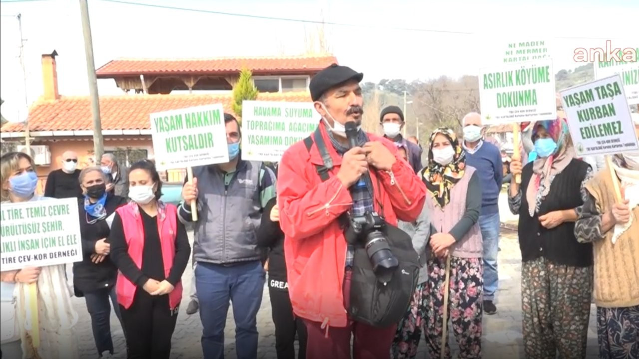 Kızılçam ormanına mermer ocağı: Tire köylüsü protesto etti