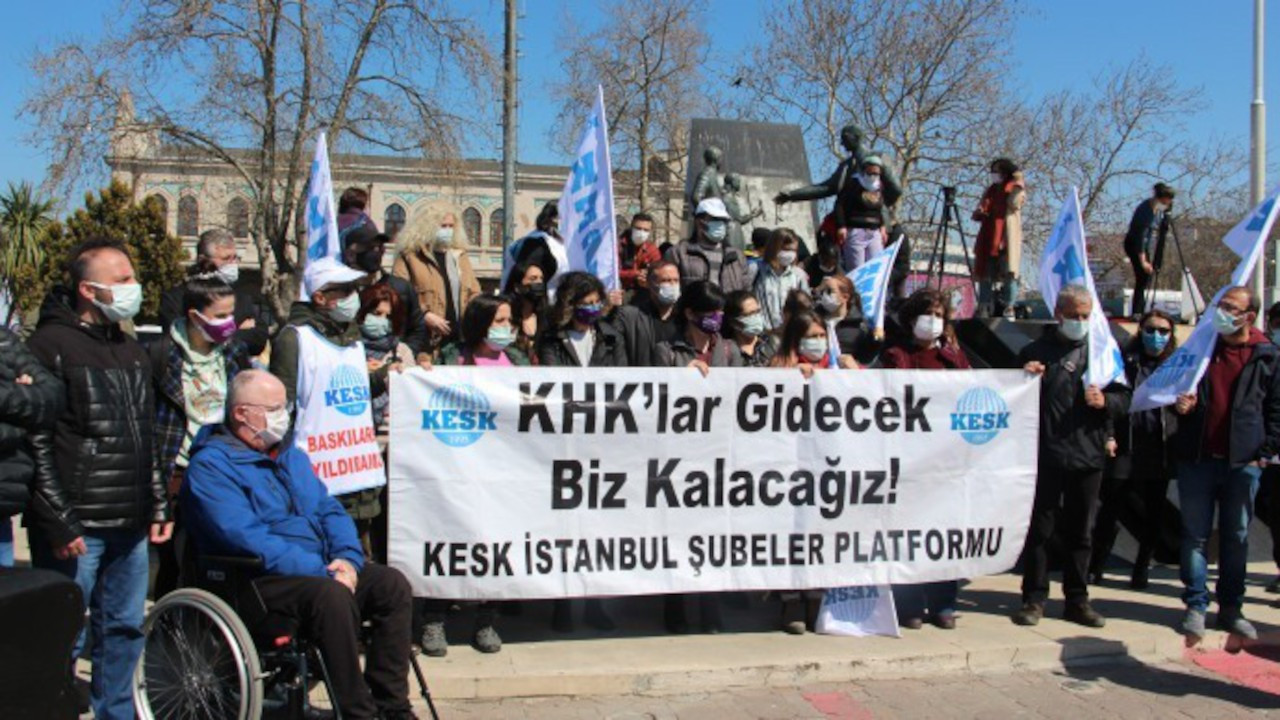 İstanbul'da KESK eylemi: KHK'ler gidecek biz kalacağız