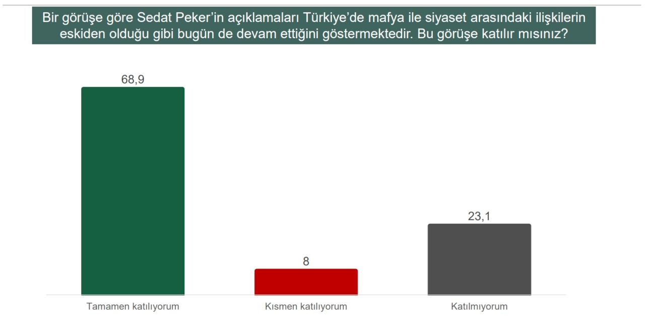 Yöneylem'den gündem araştırması: Sedat Peker’in iddialarının doğru olduğunu düşünenlerin oranı yüzde 52,6 - Sayfa 4