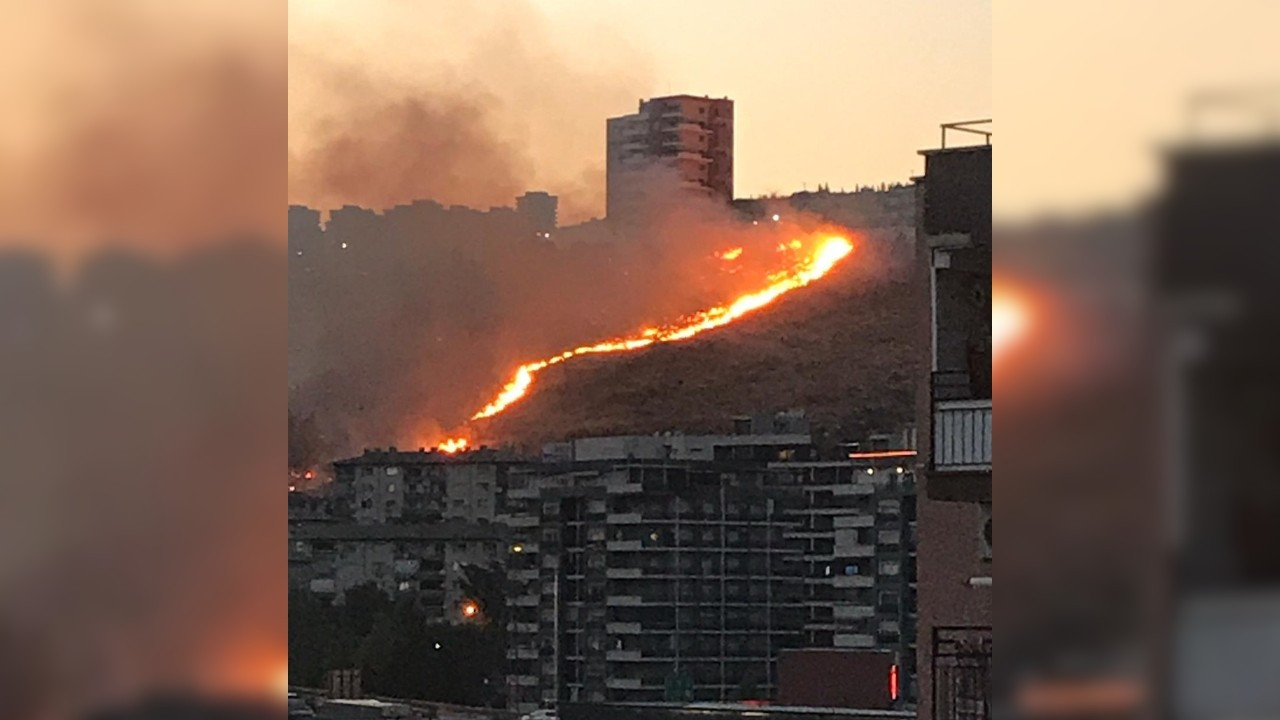 İzmir'in 2 ilçesinde otluk alanda yangın çıktı