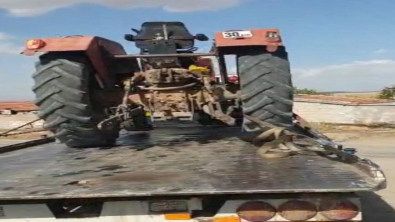 Tarlada çalışırken çiftçinin traktörü hacizle elinden alındı