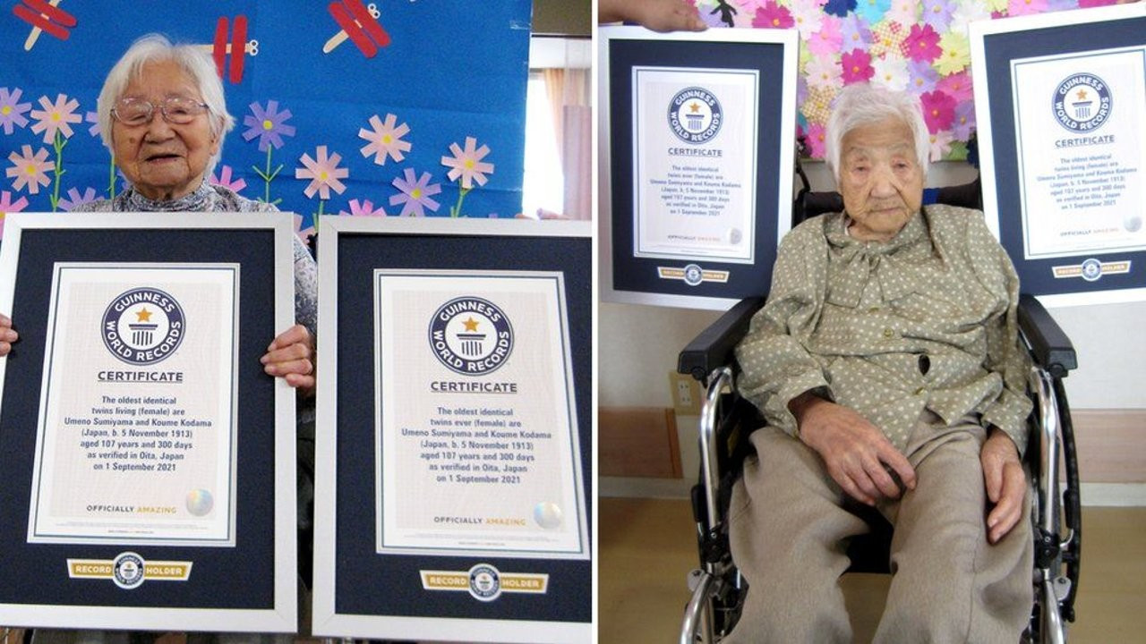 En yaşlı tek yumurta ikizleri Guinness Rekorlar Kitabı'na girdi