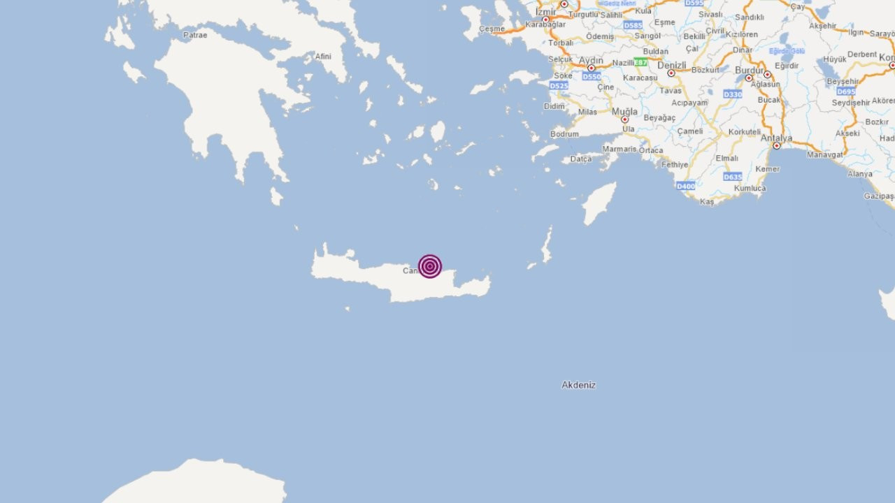 Girit'te 6,5 büyüklüğünde deprem