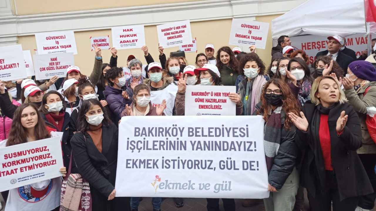Ekmek ve Gül'den grevdeki Bakırköy Belediyesi işçilerine ziyaret