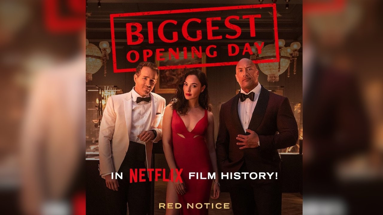 'Red Notice', Netflix tarihinin en iyi çıkış yapan filmi oldu