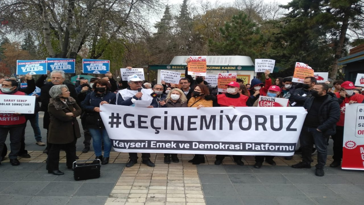 Kayseri’de ‘Geçinemiyoruz’ eylemi: Halk nefes almak istiyor