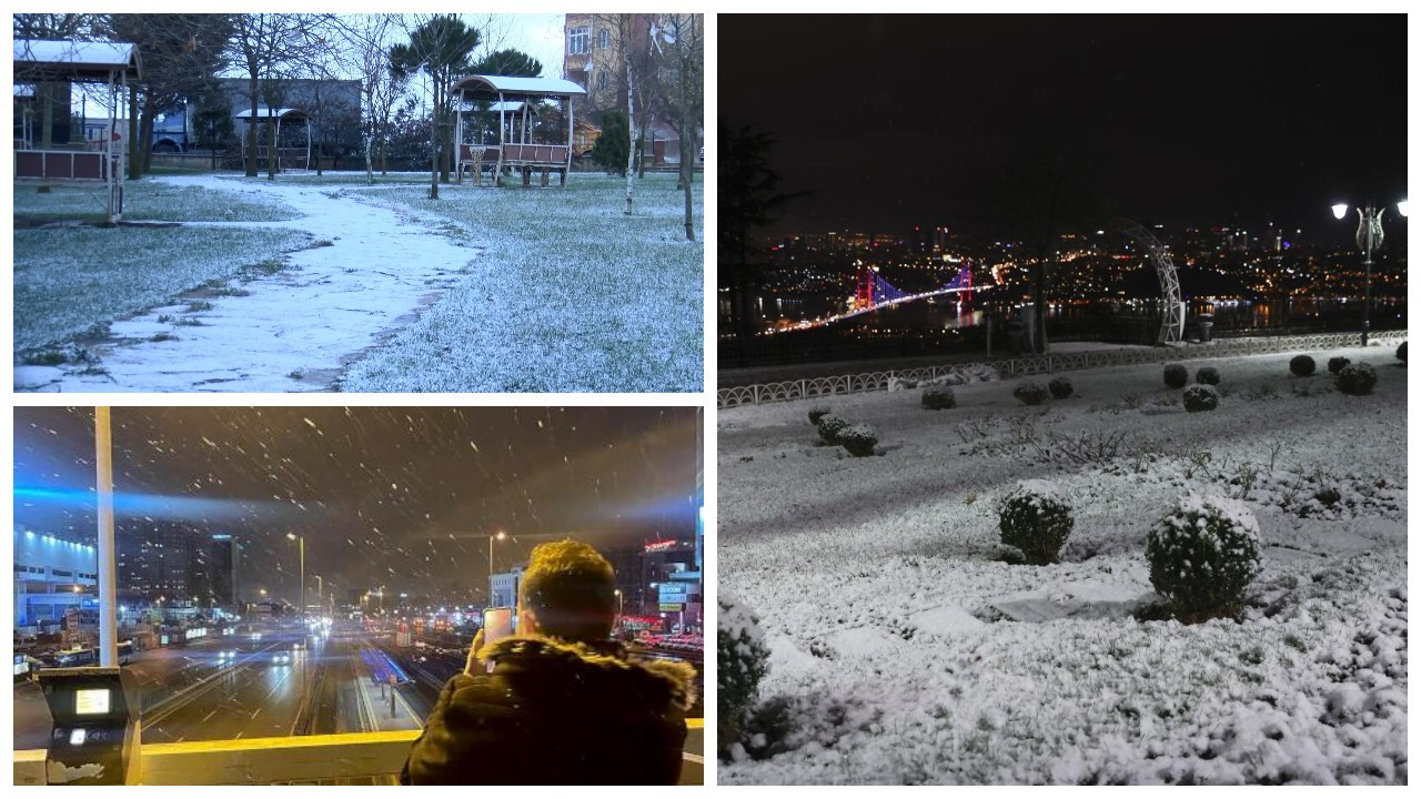 İstanbul'da bazı bölgeler beyaza büründü