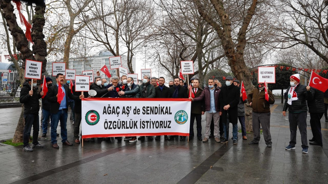 Öz Orman-İş'den İBB önünde protesto