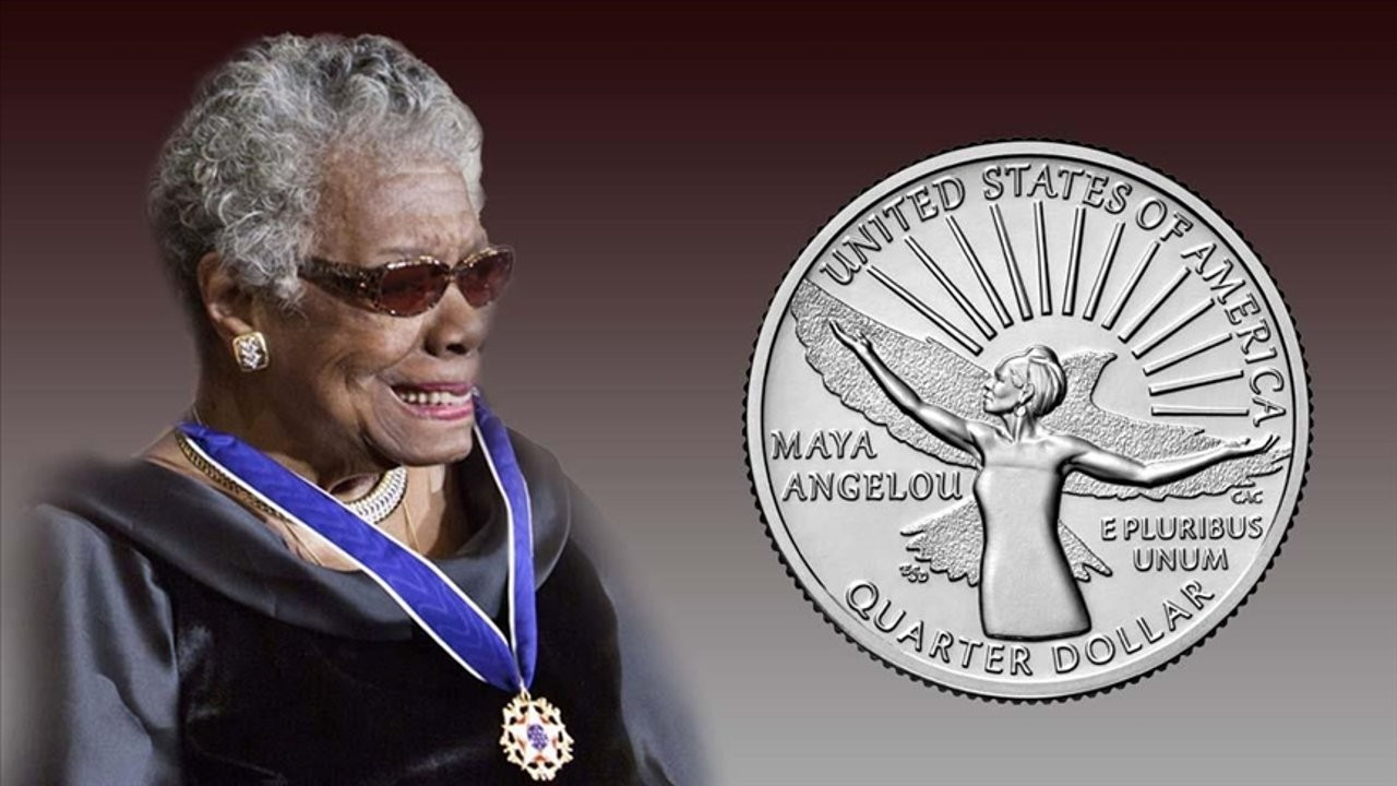 Şair Maya Angelou: ABD'de ilk kez bir siyah kadın 25 cent'lerde