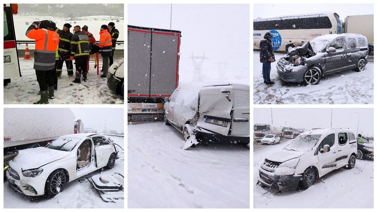 Bolu'da zincirleme kaza: 24 araç birbirine girdi, 5 yaralı